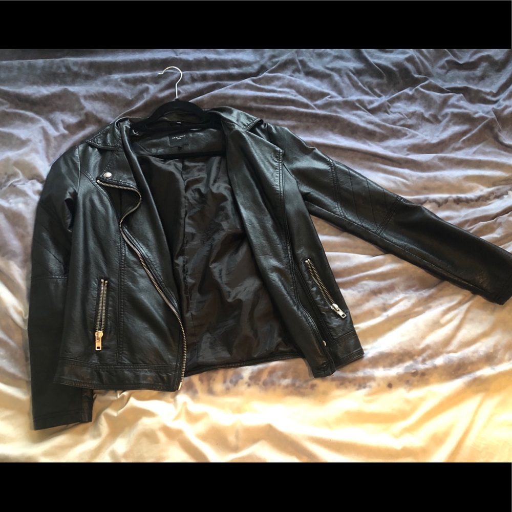 New Look Tall Vegan Leather Black Jacket